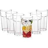 ZAINCA Classic 22-Ounce Plastic Tumblers, Acrylic Drinking Glasses, Reusable Plastic Cups, set of 6 Clear, Stackable, BPA-Free, Shatter-Proof, Dishwasher-Safe