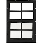 Apple Outdoor Supply 12x18 Shed Window, Flush Mount Sliding Window with Tempered Glass &amp; Screen, Black, 1-Pack