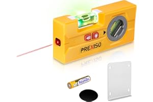PREXISO 2-in-1 Line Laser Level – Mini Torpedo Level with Rotatable Magnetic Pocket, 30Ft Laser Line Leveler Tool for Picture