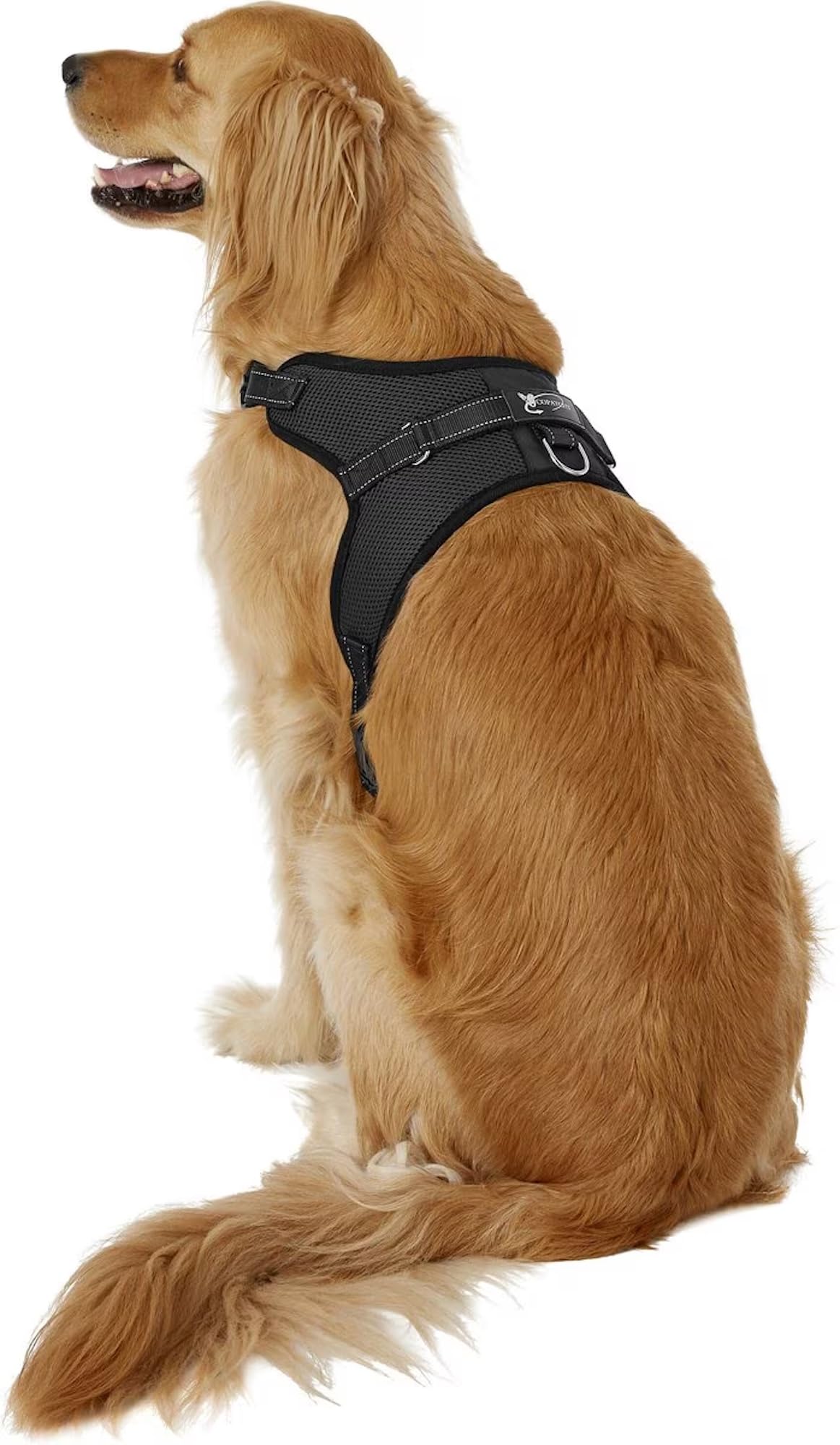 Copatchy No Pull Reflective Adjustable Dog Harness With Handle- Comfortable Soft All Weather Mesh, Easy On Puppy Harness For Small Medium and Large Dogs (Black) Large