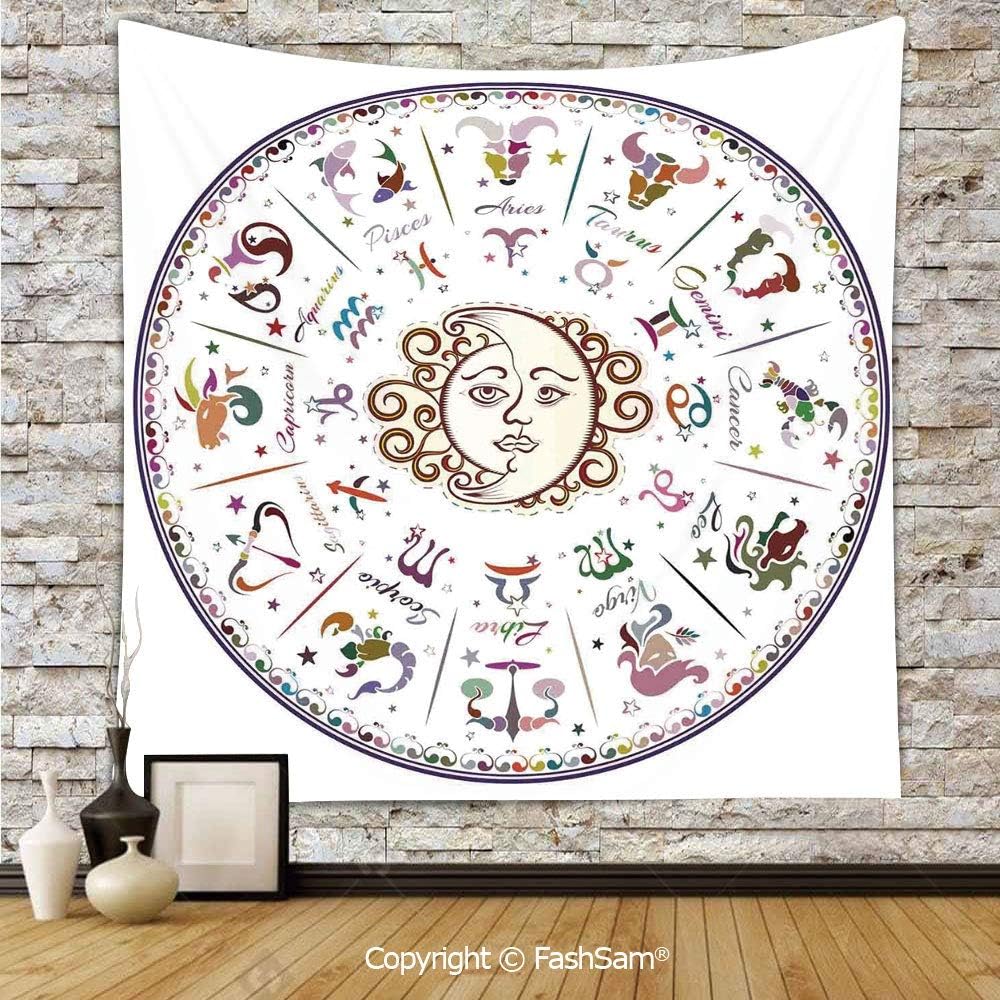 Tapestry Wall Blanket Wall Decor Astrology Map with Descriptions Forecast for Person Future Birth Natal Earth Theme Home Decorations for Bedroom(W59xL78)