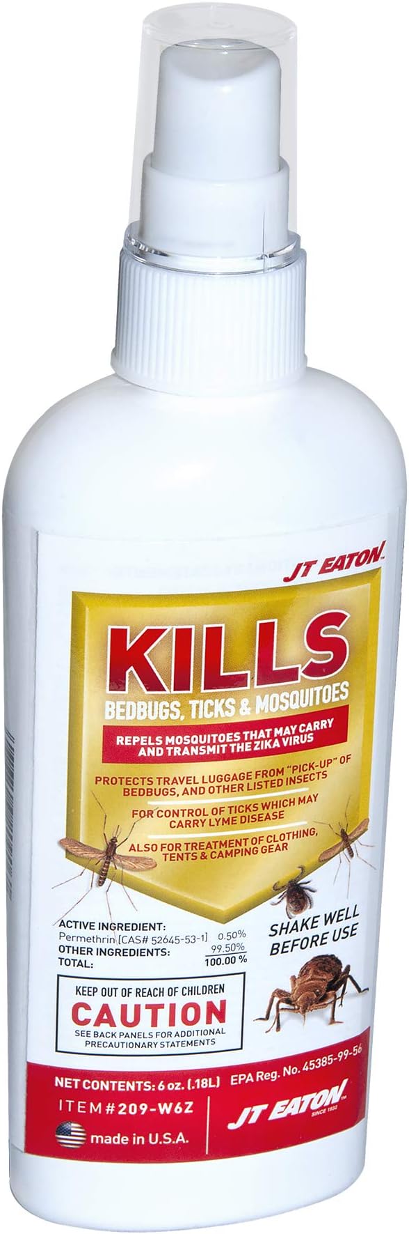 Amazon Com Jt Eaton 209 W6z Kills Bedbugs Ticks And Mosquitoes Water Based Spray With Sprayer 6 Ounce Home Pest Control Sprayers Garden Outdoor