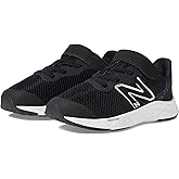 New Balance Kid's Fresh Foam Arishi V4 Hook & Loop Running Shoe, Black/White/Silver Metallic, 4 W Infant