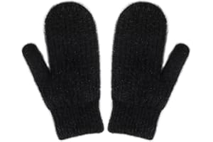 HinyBoeh Womens-Winter-Mittens Warm-Knit-Gloves - Soft-Stretchy Faux-Rabbit-Fur-Mittens for Cold-Weather