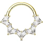 Jewseen 16G Septum Ring 316L Surgical Steel Septum Piercing Jewelry Clicker Daith Earrings for Women Daith Piercing Jewelry Surgical Steel