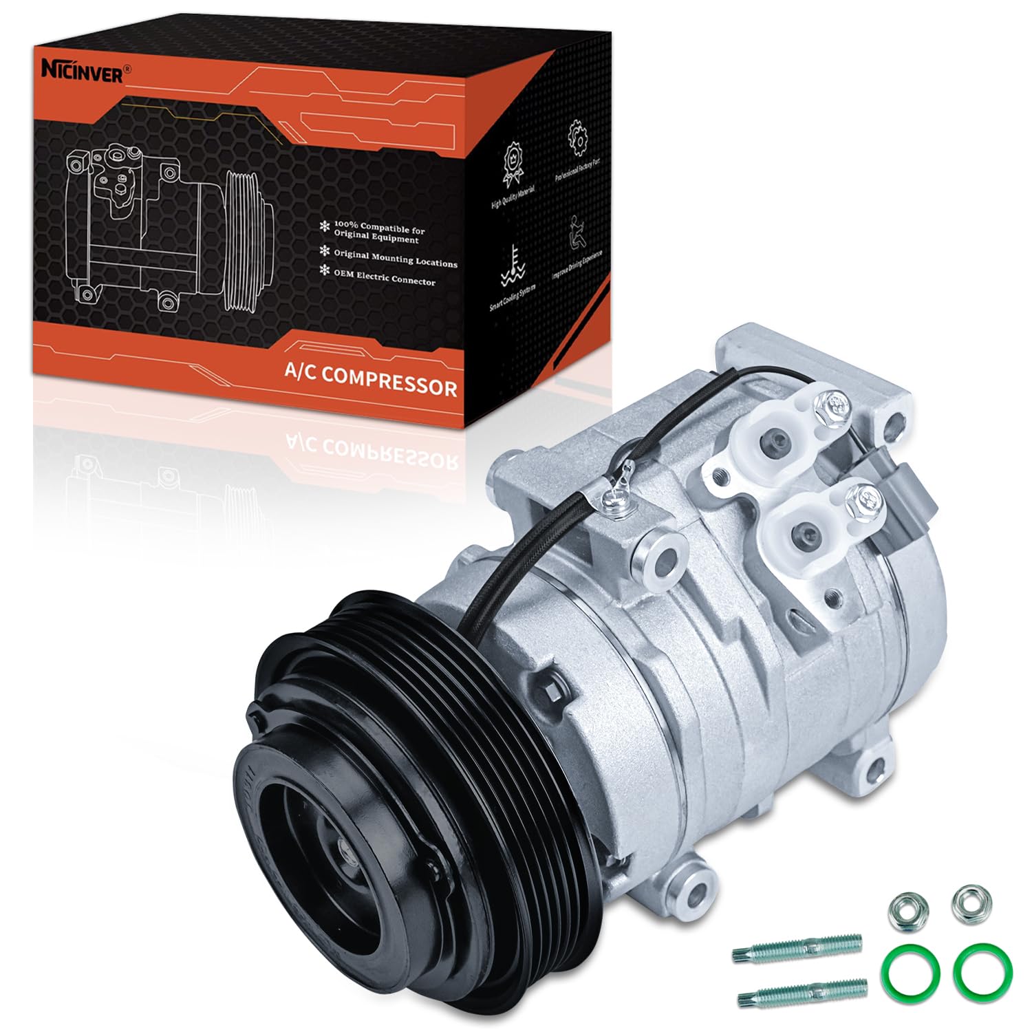 Photo 1 of AC compressor Air Conditioning Compressor & A/C Clutch for Honda Odyssey 2005-2007 3.5L, Pilot 2005-2008 3.5L, for Ridgeline 2006-2008 3.5L, for Acura MDX 2003-2006 3.5L, TL 2004-2008, 639318, 4710535