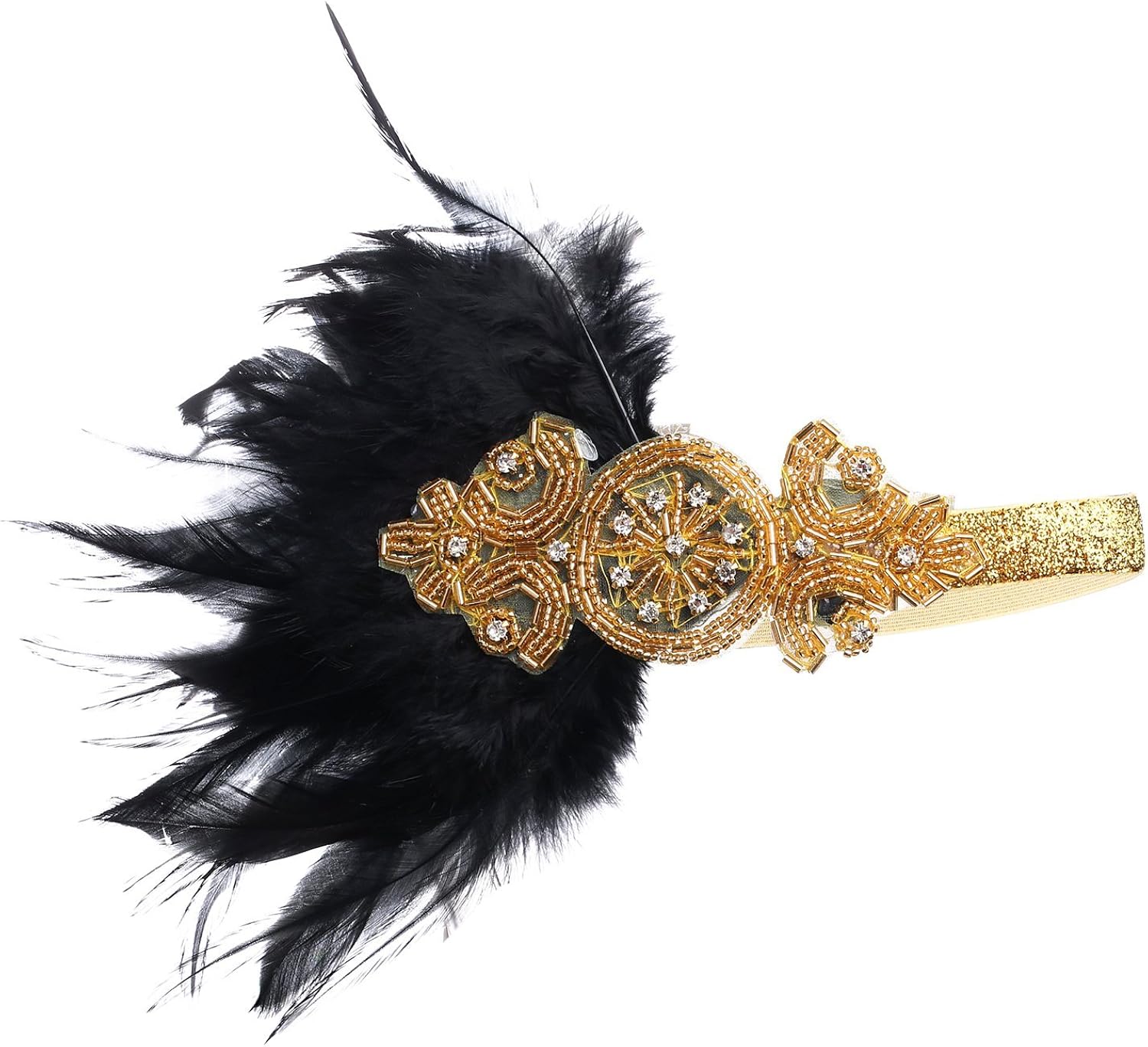 BABEYOND 1920s Stirnband Mit Federn – Great Gatsby Style, Für Damen, Fasching & Charleston Party