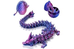 YTRXYLKL 3D Printed Dragon Surprise Egg，Decorative Easter Egg Fillers Easter Gifts for Boys Kids Home Decor,Executive Dragon Fidget Desk Toys,Easter Basket Stuffers (Purple)