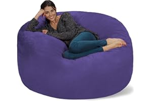 Chill Sack Bean Bag Chair Cover, 5-Feet, Microsuede - Purple