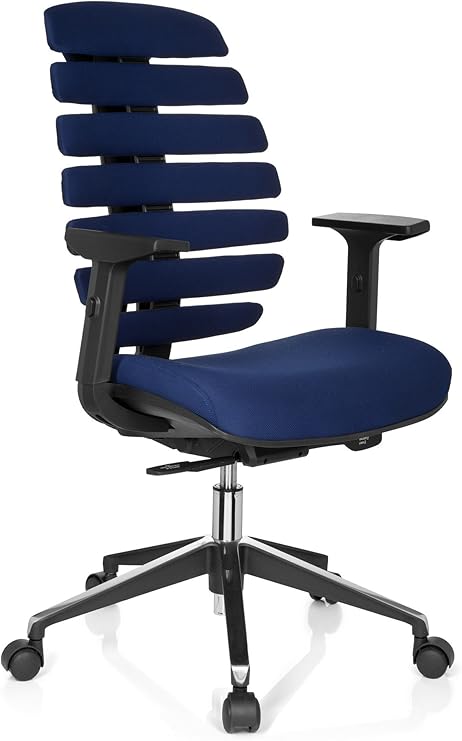 Hjh Office 714510 Profi Burostuhl Ergo Line Ii Stoff Blau Drehstuhl Ergonomische Ruckenlehne Lordosenstutze Amazon De Kuche Haushalt