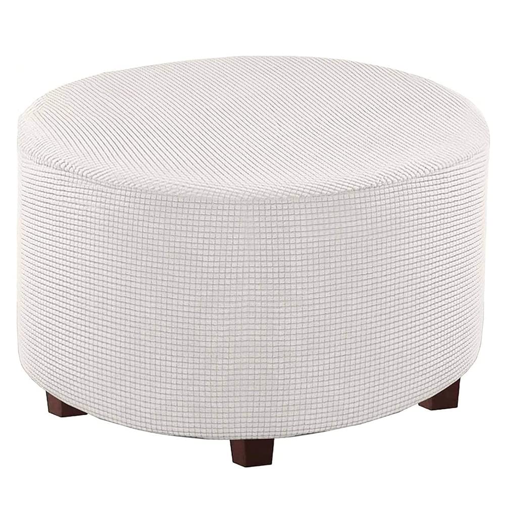 Meigeh Ottoman Slipcovers Round Ottoman Slipcover Pouffe Cover Stool Cover Round pouffe Slipcovers Ottoman Slipcover Polyester