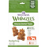 Whimzees Wellness Hedgehog Natural Dog Dental Treat, Chews, Freshens Breath, Large Size, 12.7 oz Bag, 6 Count