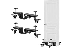 PICURA Heavy Duty Door Installation Kit, 2 Pack Door Board Dolly from 0.9" to 2.4" Thick Pre-Hung, Slab, and Front Doors, Black Powder Coated Installation Tool Kit for Commercial & Residential Use