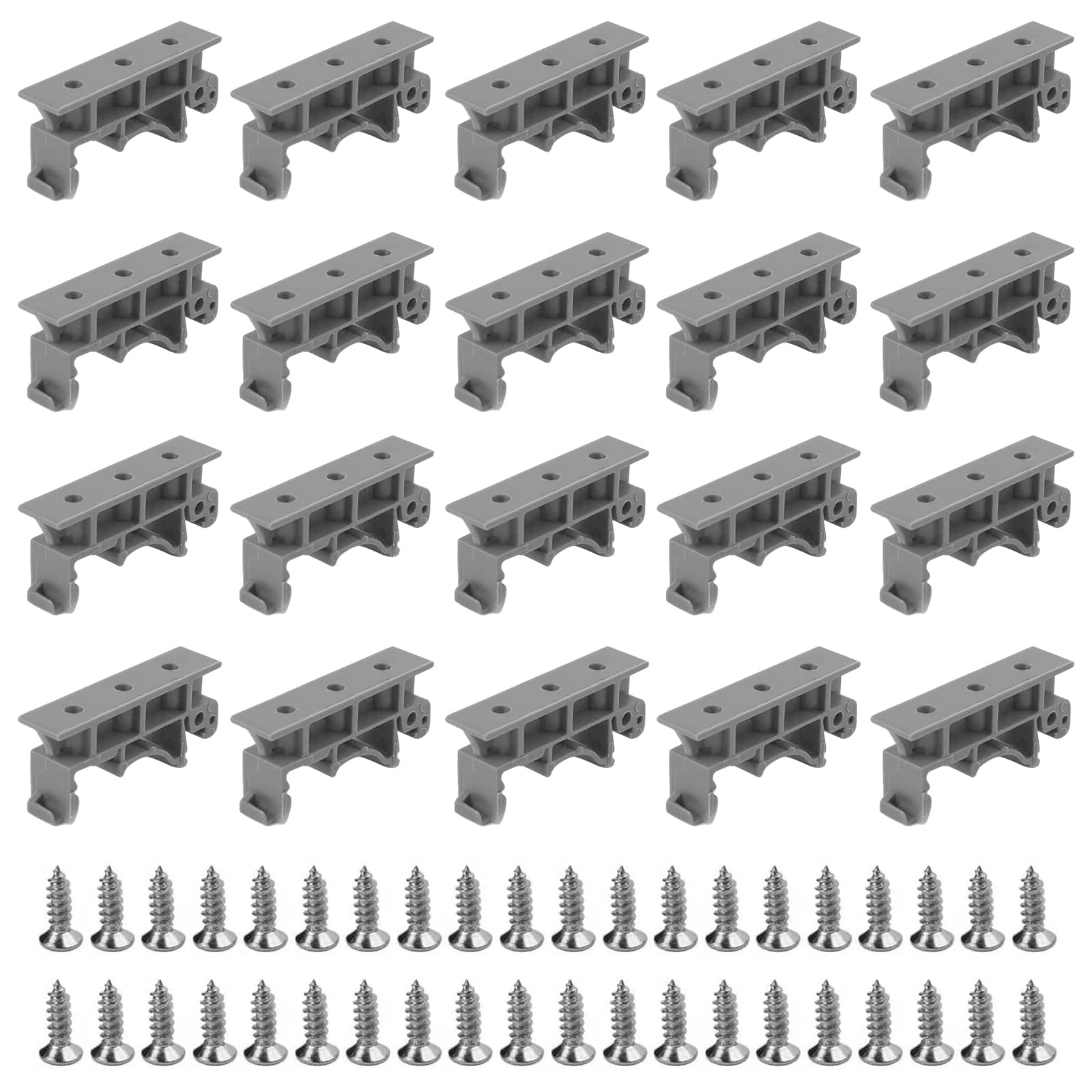 20pcs PCB C45 Mounting Bracket PCB DIN PCB Rail Adapter DIN PCB Rail Mount Bracket Suitable for DIN C45.10 Sets 35mm (Grey)