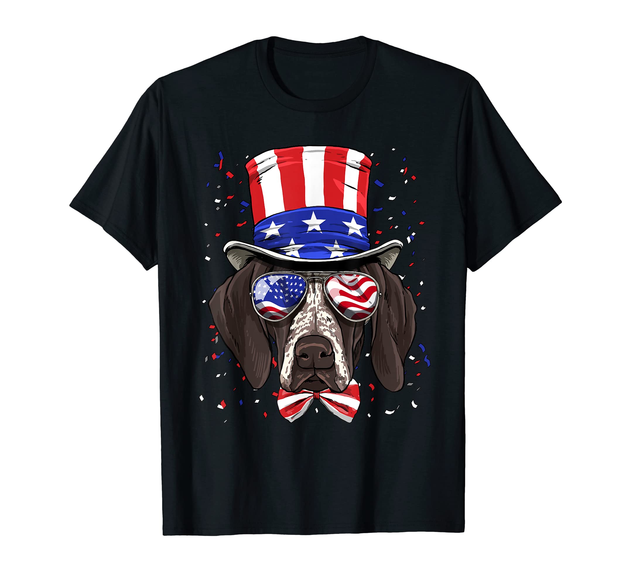 German Shorthaired Pointer 4th of July American Dog USA Flag T-Shirt