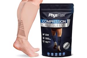 Calf Compression Sleeves for Men and Women - (1 Pair) Footless Compression Socks Support for Varicose Vein, Nursing, Pregnanc