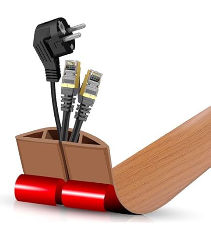 thumbnail image 2 of FUGEE-Floor Cord Cover Cavity 0.8"x0.37" Self Adhesive Cord Hider, 10FT Low Profile Cable Management Extension Strip Protector Wires Prevent Cable Trip 2 of 12