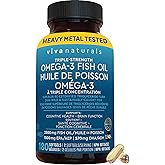 Fish Oil Omega 3 Supplements – 2500 mg High Potency Fish Oil with 1500 mg EPA & 570 mg DHA Omega 3 Fatty Acids in rTG Form fo