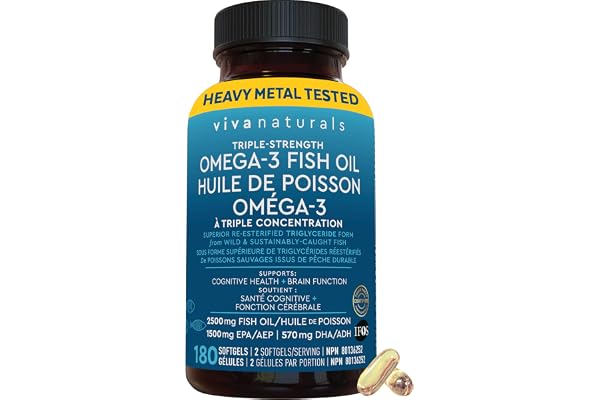 Omega 3 Fish Oil Supplements – 2500 mg High Potency Fish Oil with 1500 mg EPA & 570 mg DHA Omega 3 Fatty Acids in rTG Form fo
