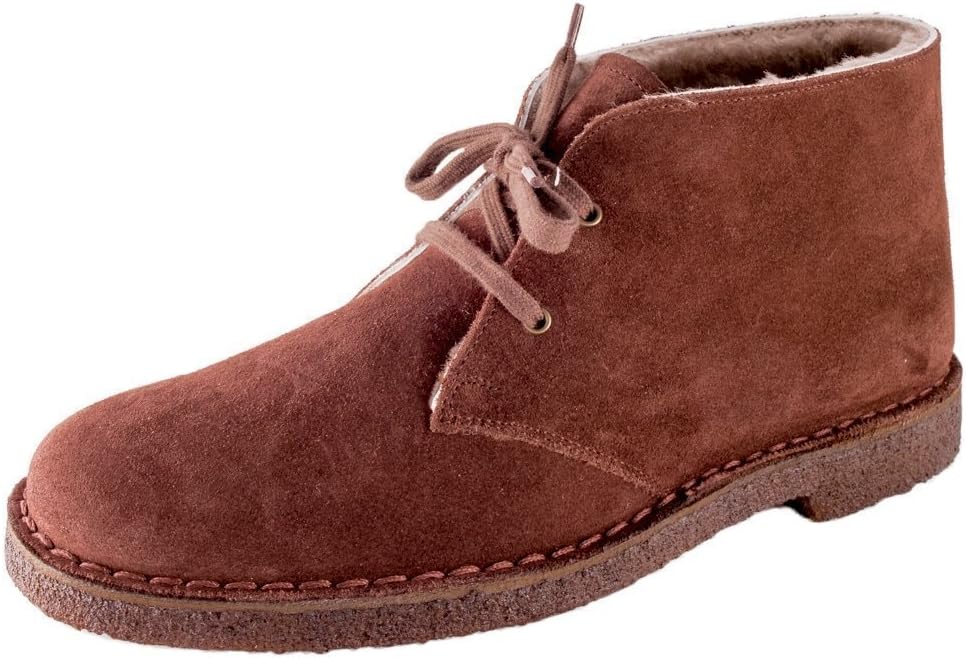 Marco Polo by ARTIS VENEZIA, Unisex MADE IN ITALY brown suede-leather desert boot with original lambswool lining