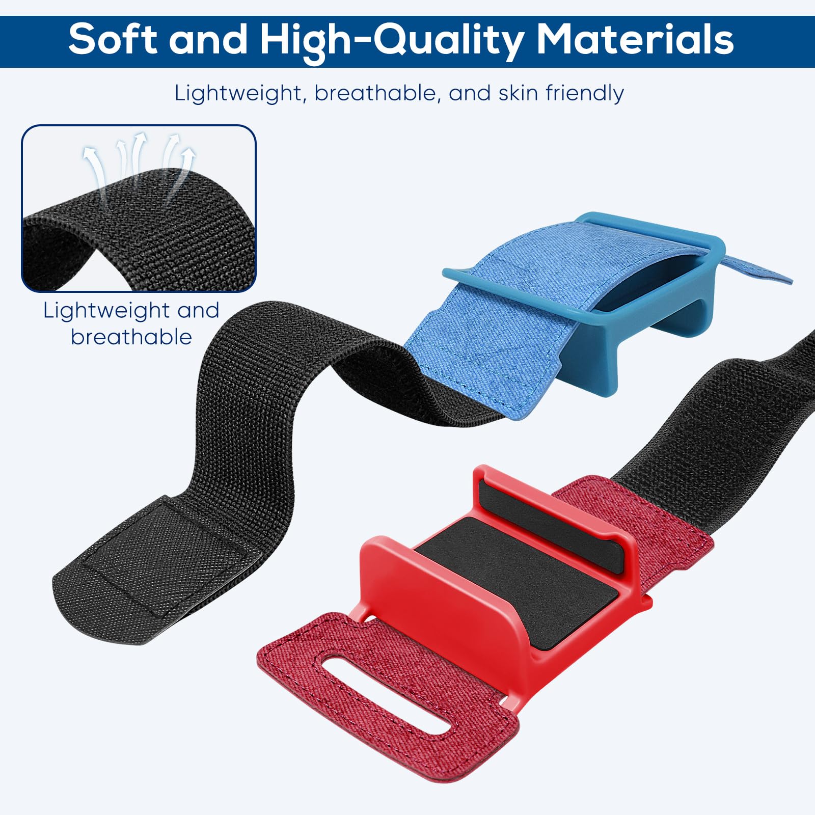 Auarte 2 Pack Wrist Band for Nintendo Switch Dance Games, Adjustable Wrist Strap for Just Dance 2025, 2024, 2023, 2022, 2021, 2020,Unlimited ＆ Zumba, Switch Accessories for Switch/OLED Joycon,Red Blue