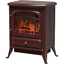 HOMCOM 16 Freestanding Electric Fireplace Heater Fire Stove with Wood  Burning Flame 750/1500W Red : Amazon.ca: Tools u0026 Home Improvement