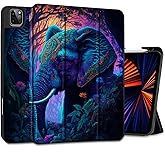 MEEgoodo Case for iPad Pro 12.9 Case M2 6th/5th/4th/3rd Generation 2022 2021 2020 2018, Protective Tablet Cover with Soft Back Shell for Kids, Elephants