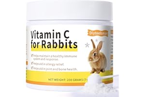 DIYTOOLSMAN Vitamin C Supplements for Rabbits, Guinea Pigs | Natural Vitamin C for Immune Support, Digestion, & Iron Absorption | Veterinarian-Approved Rabbit Vitamin C | Anti-Aging & Free Radical Defense