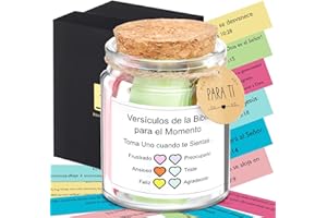 LUNMON Spanish Bible Verse Jar Read Me Bible Verses Jar Tarro De Versículos Bíblicos En Español Christmas Christian Gift for Women Men Friend Regalos Cristianos Para Mujer Spanish Scripture Prayer Hope Cards