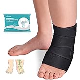 Sylong&reg; Swollen Foot &amp; Ankle Edema Compression Wrap Brace Adjustable Sleeve for Foot Lymphedema (Large)
