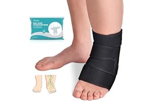 Sylong® Swollen Foot & Ankle Edema Compression Wrap Brace Adjustable Sleeve for Foot Lymphedema (M)