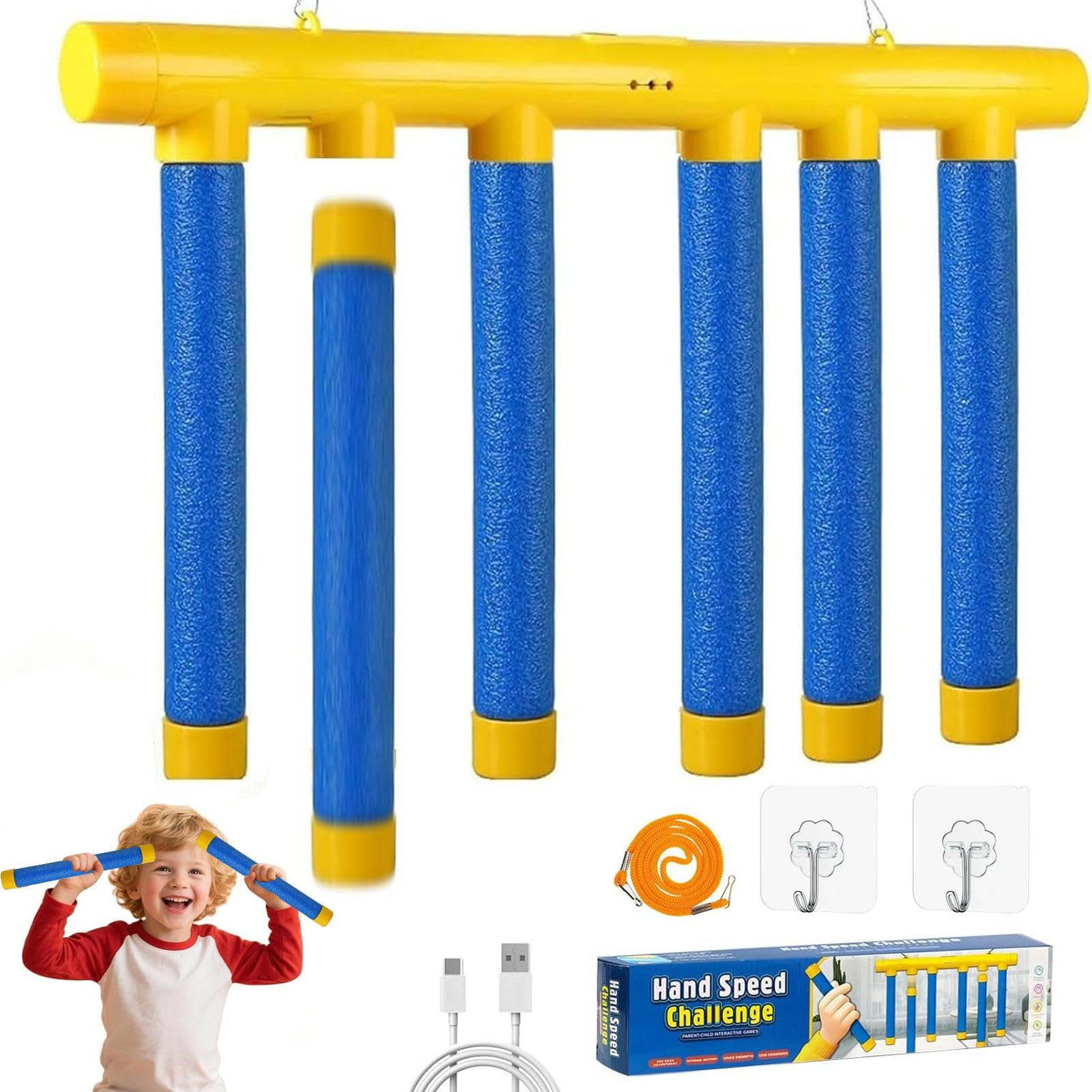 Catching Sticks Games, 3 Speed Hand Speed Challenge Game, Hand Speeds Stick Drop Reaction Game, Hands Eye Coordination Drop it Catch it Win it Games, Sensory Development Gift for Kids & Adults