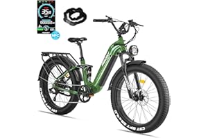 FREESKY Electric Bike for Adults 1600W Power Motor 48V 20 AH Ebike, Step-Thru Ebike up to 35MPH & 90Miles Max Range, 26'' Fat Tire Full Suspension Electric Bicycle for Man/Women