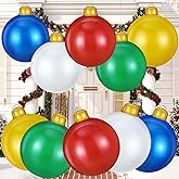 5 Pcs 24 Inch Inflatable Christmas Ornaments Oversized Hanging Christmas Balls Outdoor Christmas Decorations for Xmas Lawn Yard Porch Indoor Decor (Multicolor)