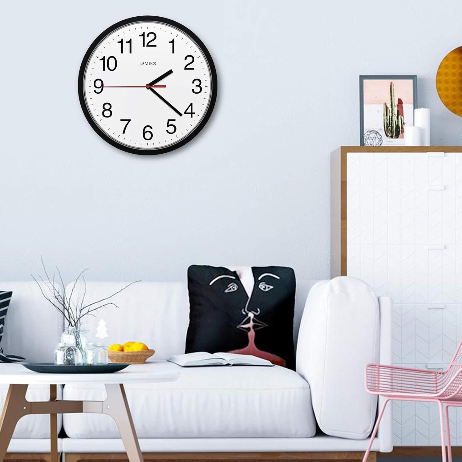 LAMIKO 2 Packs Non-Ticking Silent Wall Clocks Battery Operated 10 Inch Classic Quartz Decro Clock Easy to Read for Room/Home/Kitchen/Bedroom/Office/School, Black: Kitchen & Dining
