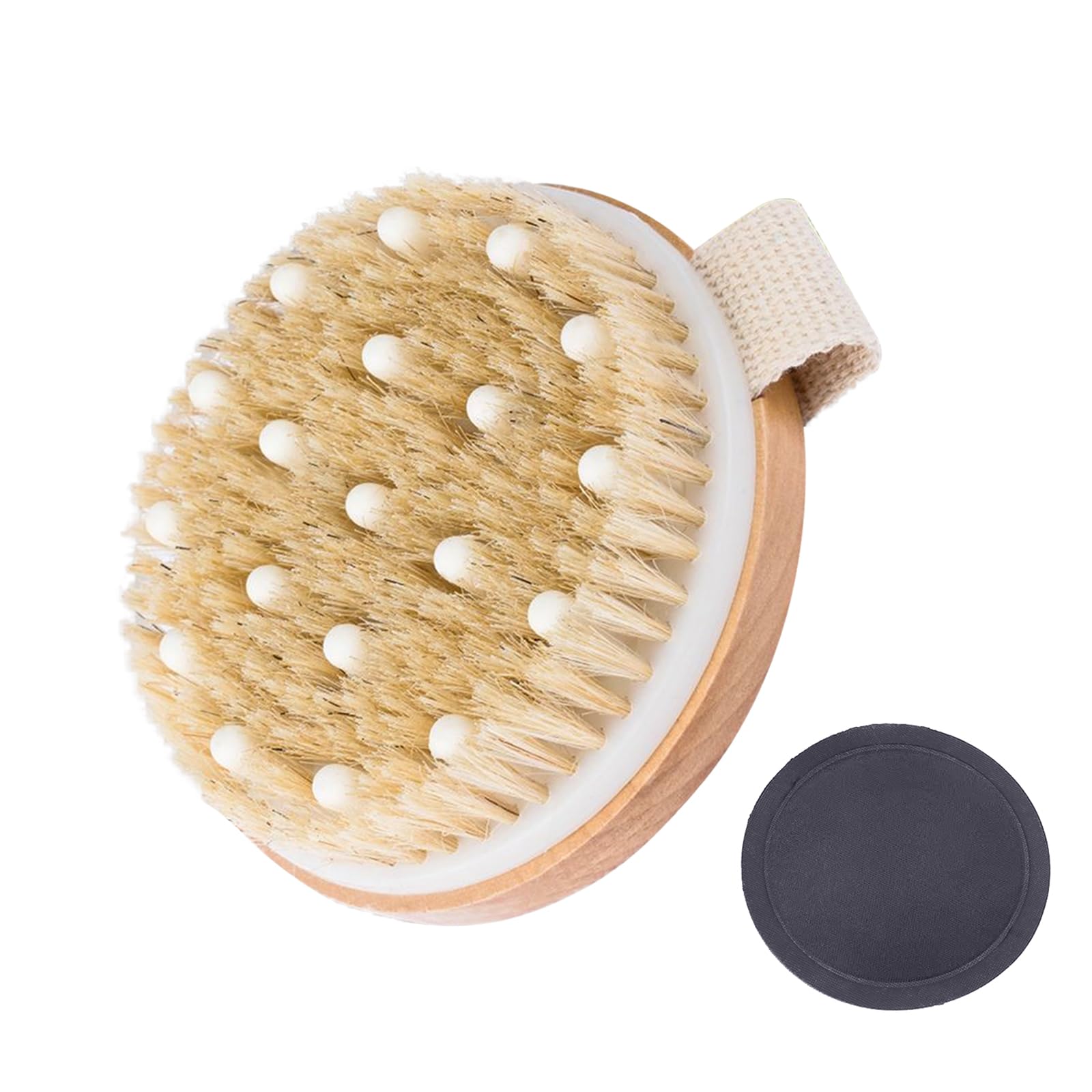 Dry Brushing Body Brush Lymphatic Drainage Brush, Dual-use Dry and Shower with Natural Bristles, GOZINA Exfoliating for Massage, Remove Dead Skin and Cellulite