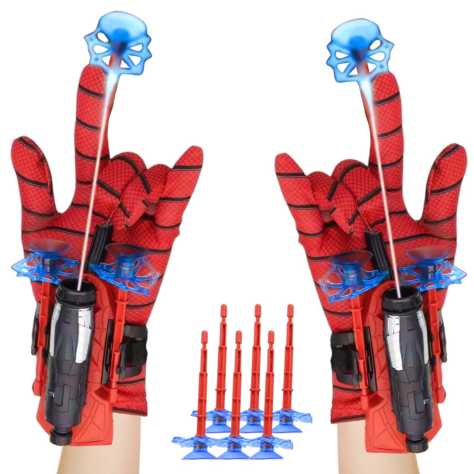 Nhcuijun Spider Web Shooter for Kids age 3-14, Superhero Interactive Fun Children's Educational Spider Launcher Toys for Boys and Girls Costume Cosplay Gift (Black)