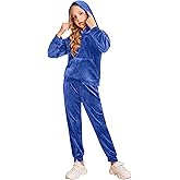 Arshiner Girls Velour 2 Pieces Tracksuits Outfits Athletic Hoodies Sweatshirts and Sweatpants Athletic Clothing Sets