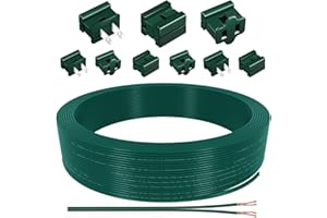 MUDEREK 60FT SPT-1 Christmas Electrical Wire with 6 Vampire Plugs,3 Wire Connectors,18 Gauge Wire 2 Conductor Electrical Wire,18/2 Low Voltage Wire,18 AWG Wires Extension Cord for Xmas Holiday Outdoor Light