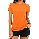 TACVASEN Women's Short Sleeve Workout Shirts UPF 50+ Sun Protection Quick Dry Athletic Tops for Running Gym Tee
