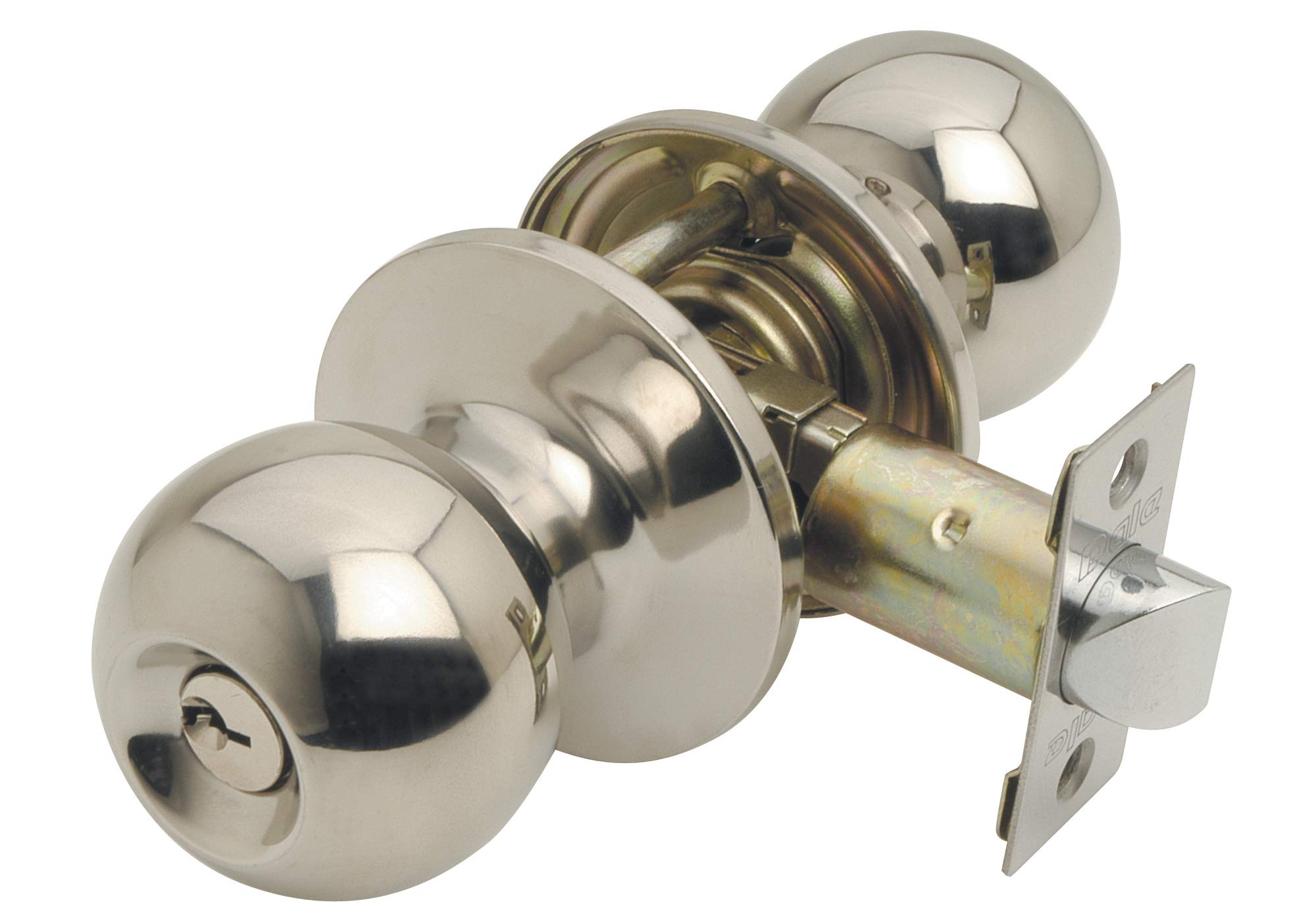 Excel Architectural Entrance Bala Knobset with Adjustable Latch, Satinless, Polished Stainless Steel
