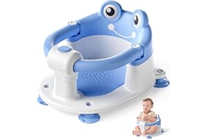 WIQINS Baby Bath Seat for Babies 6 Months & up Non-Slip Toddler Bath Seats for Sitting Up Infant Bathtub Chair with Suction Cups and Soft Cushion for Baby Shower Tub Seat