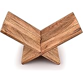 Kaizen Casa Book Holder Mango Wood Cross Frame Wooden Book Holder for Display and Reading, Suitable for Art, Bible, Cookbook, Easel, Magazine, Textbooks (11" x 10" x 0.75")