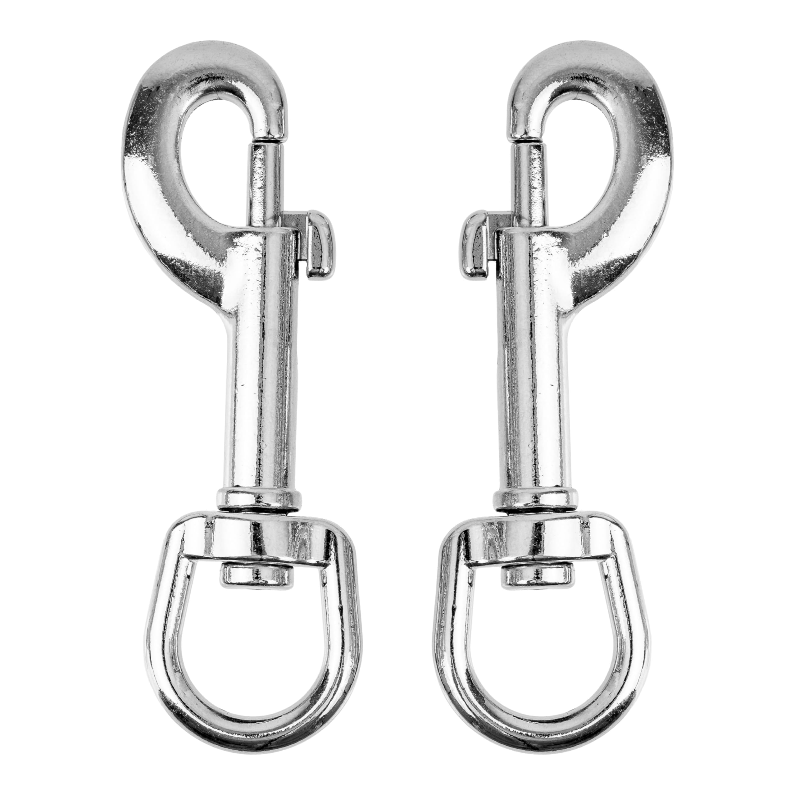 Carabiner for Swivel Joint, 2 Pieces, in Silver, Size 5, for Dog Collar, Dog Leash, Carabiner Hook with Rounded Swivel, Buckle Key Ring Webbing, Key Ring Swivel Head Paracord