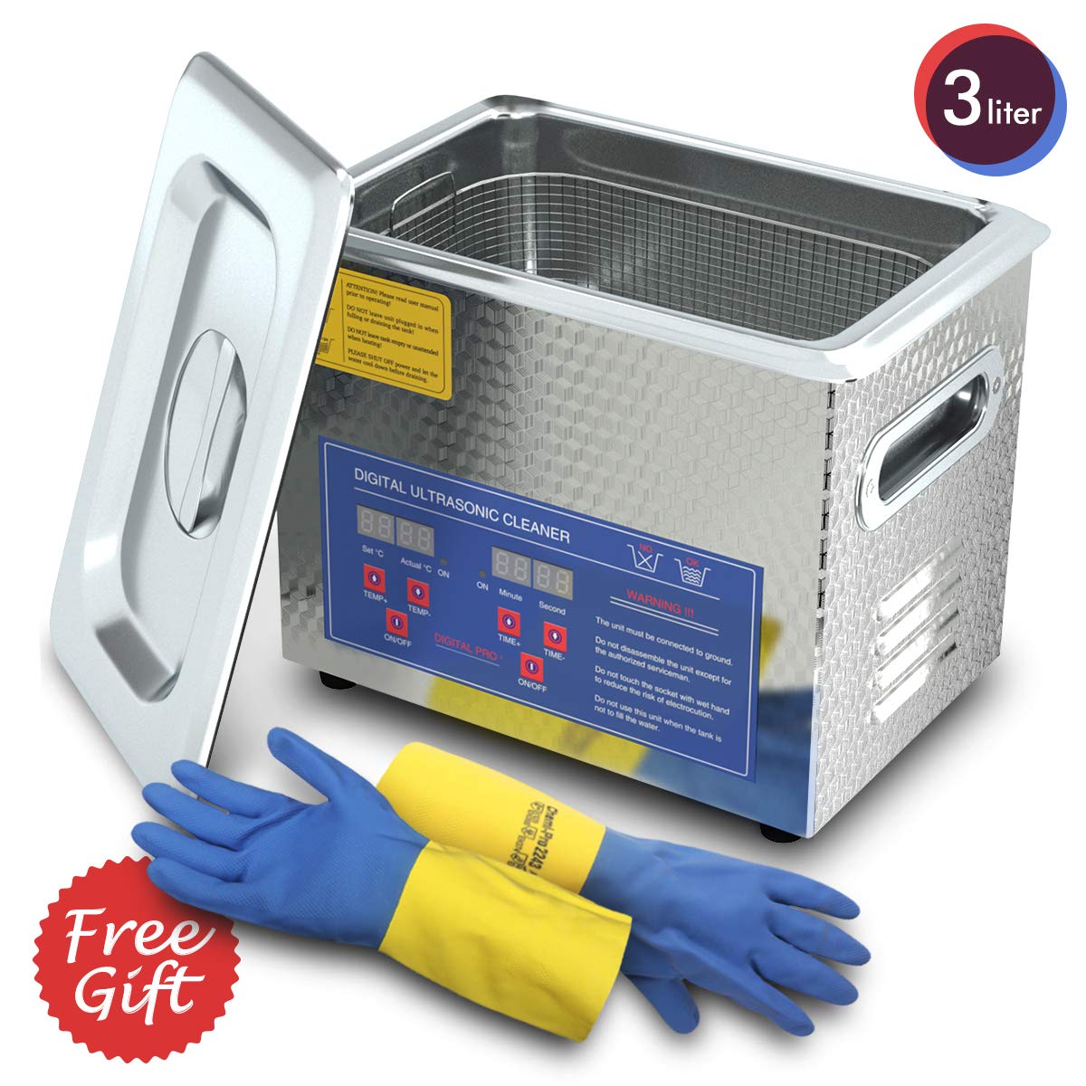 Digital Ultrasonic Cleaner 3L for Cleaning Carbs Injectors Guns Bullets