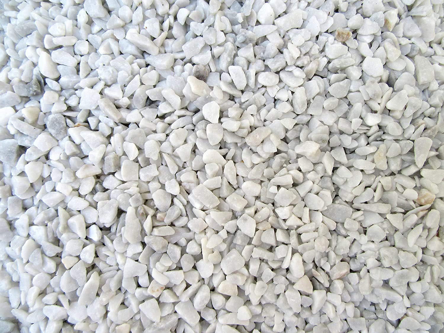 Doubleyou Geovlies & Baustoffe Decorative Marble Gravel, White, 6 - 9 mm, Decorative Marble Pebbles