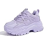 Niluber Chunky Sneakers for Women White Black Red