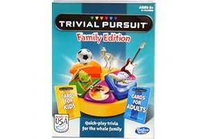 Hasbro Gaming Trivial Pursuit Game: Family Edition Board Game, Family Trivia Games for Adults and Kids, 2+ Players, Ages 8+ (Amazon Exclusive)