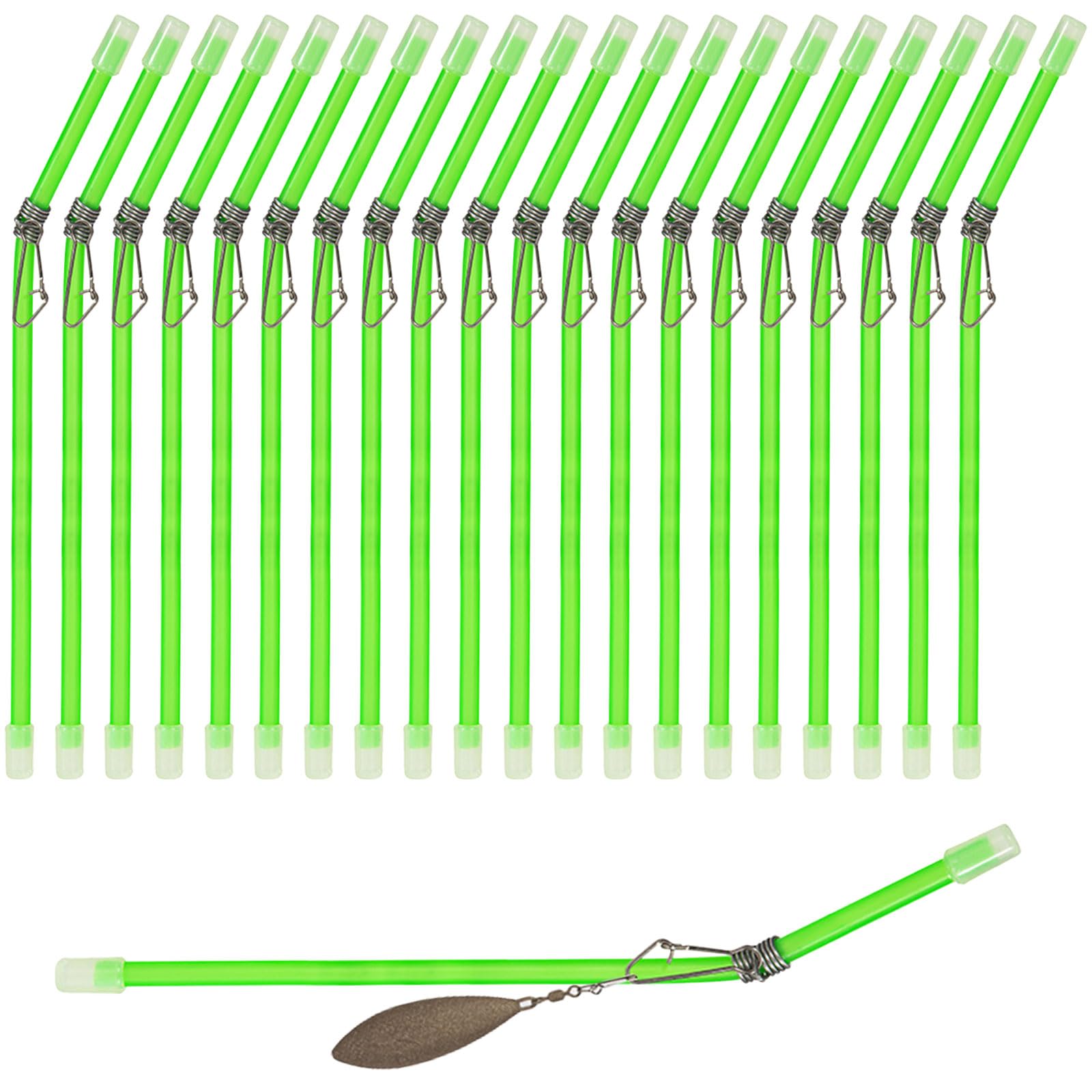 DWE Carp Fishing Accessories, 20 Pcs Anti Tangle Fishing Booms Tube with Snaps, Plastic Carp Fishing Tackle Fishing Balance Connector Sea Fishing Accessories (Green)