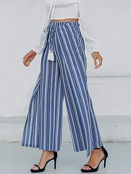 striped cotton palazzo pants
